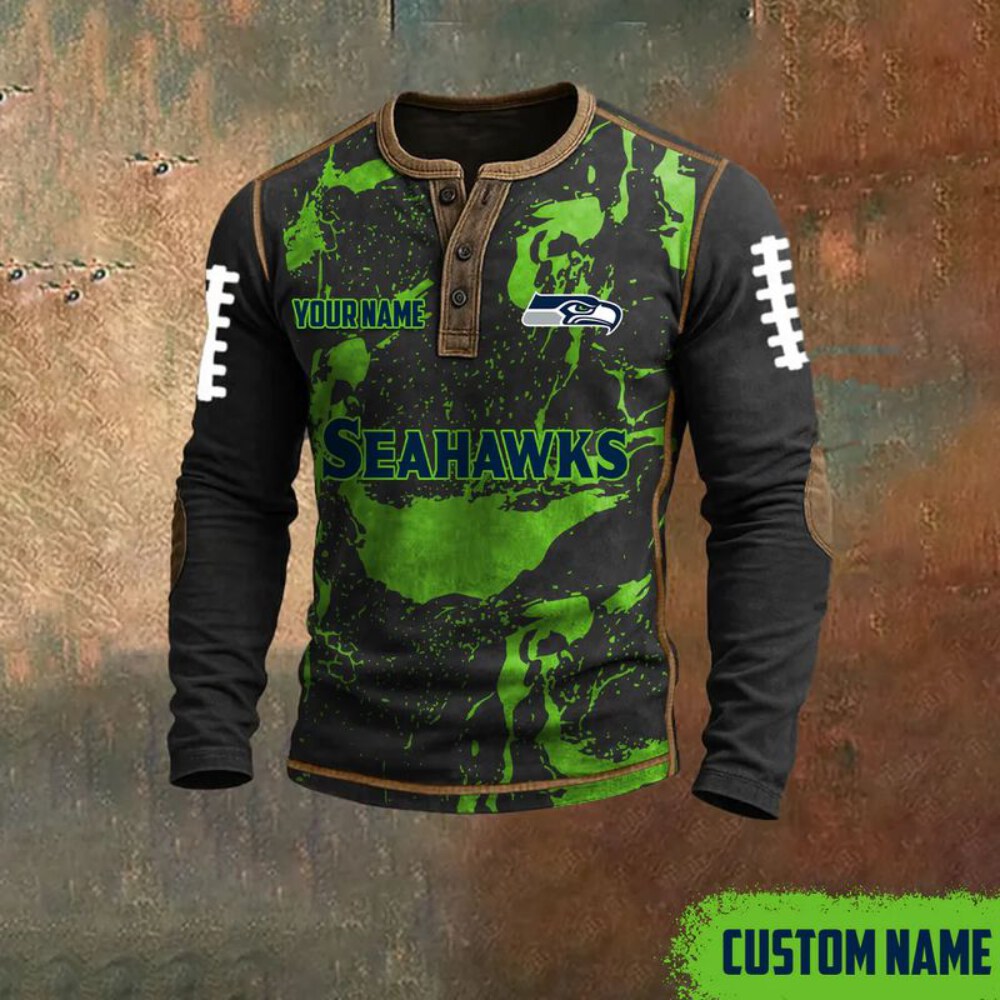 Stocktee Seattle Seahawks Limited Edition Three-Button Long Sleeve Shirt