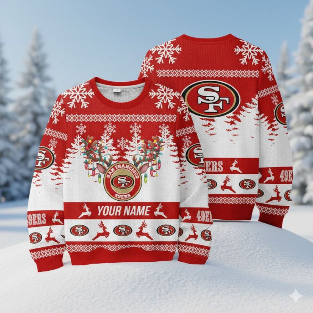 Stocktee San Francisco 49ers Limited Edition Custom Name Ugly Sweater Lind NEW156121