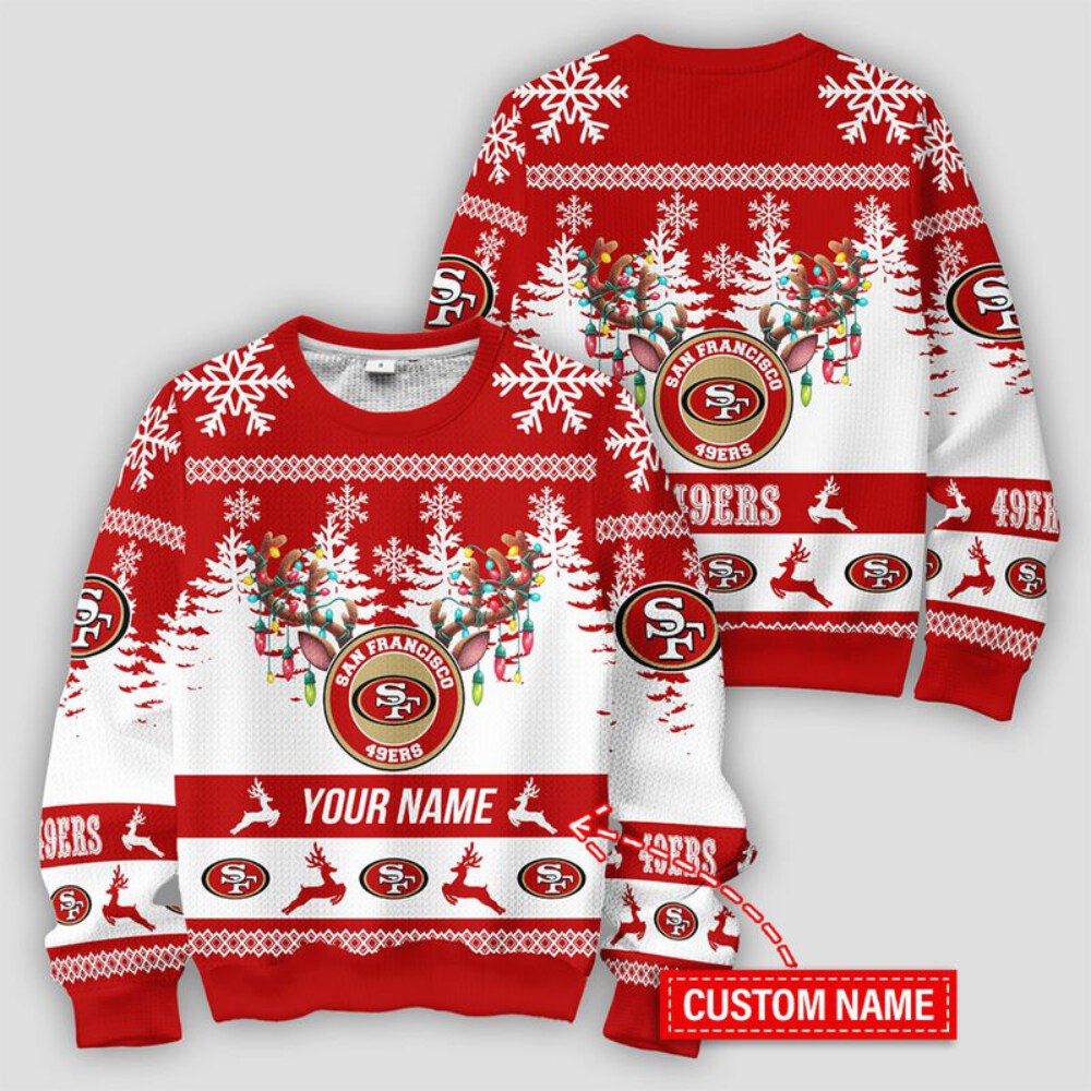 Stocktee San Francisco 49ers Limited Edition Custom Name Ugly Sweater Lind NEW156121