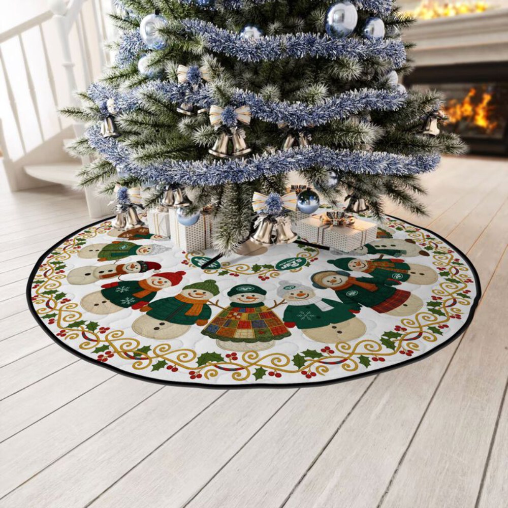 Stocktee New York Jets Cute Snowmen Pattern Christmas Limited Edition Winter Season Tree Skirt NEW159411