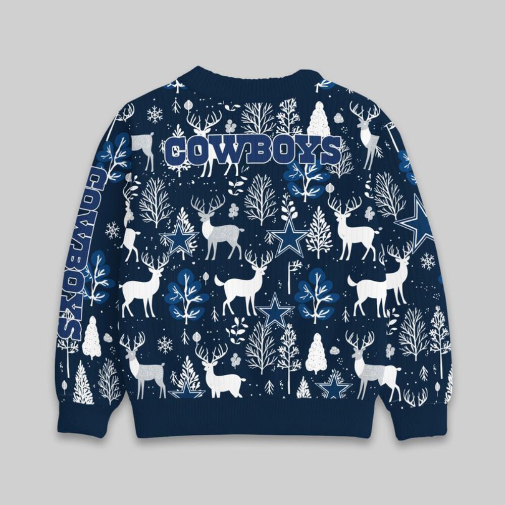 Stocktee Dallas Cowboys Christmas Limited Edition Spun-knit Button Sweater NEW157601