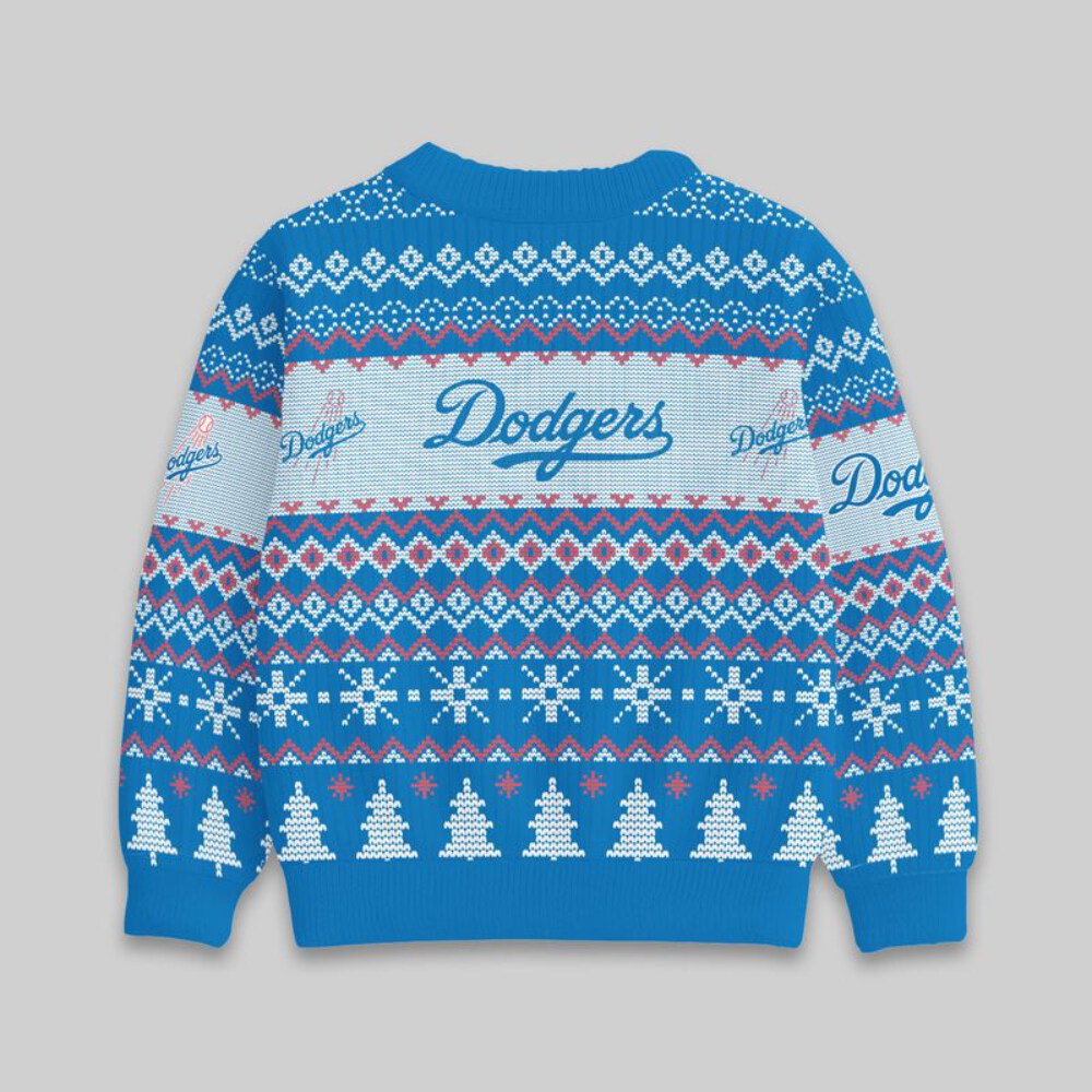 Stocktee Los Angeles Dodgers Christmas Limited Edition Spun-knit Button Sweater NEW157446
