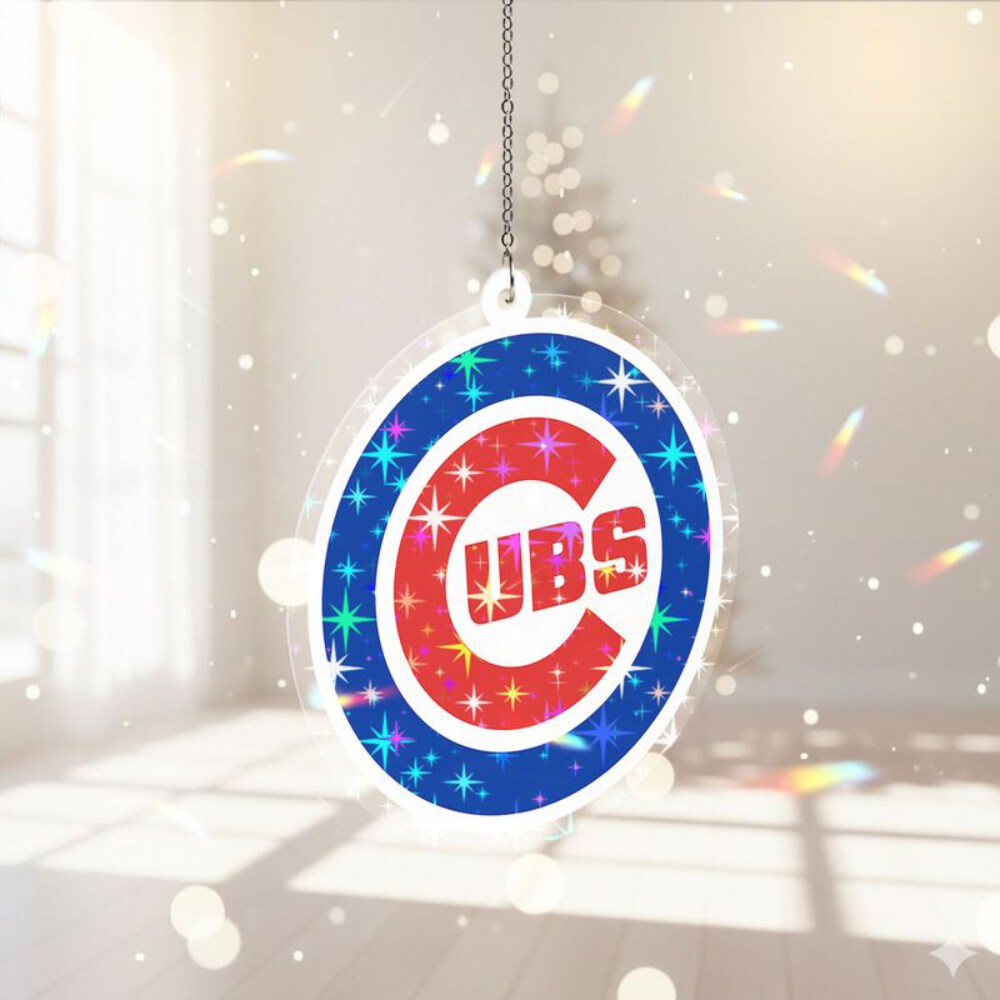 Stocktee Chicago Cubs Logo Pattern Christmas Custom Shape 1-side Printed Star Hologram Ornament NEW160437