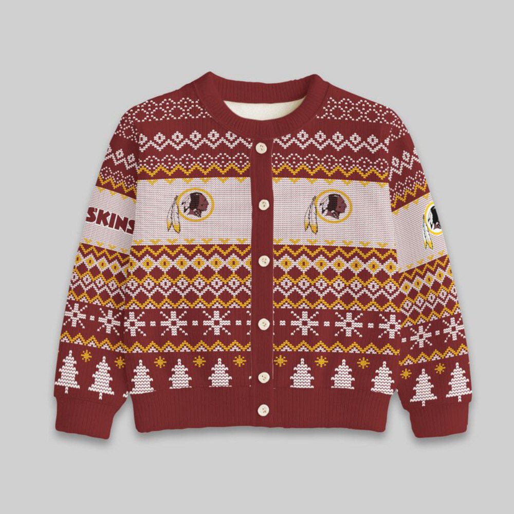 Stocktee Washington Redskins Christmas Limited Edition Spun-knit Button Sweater NEW157490