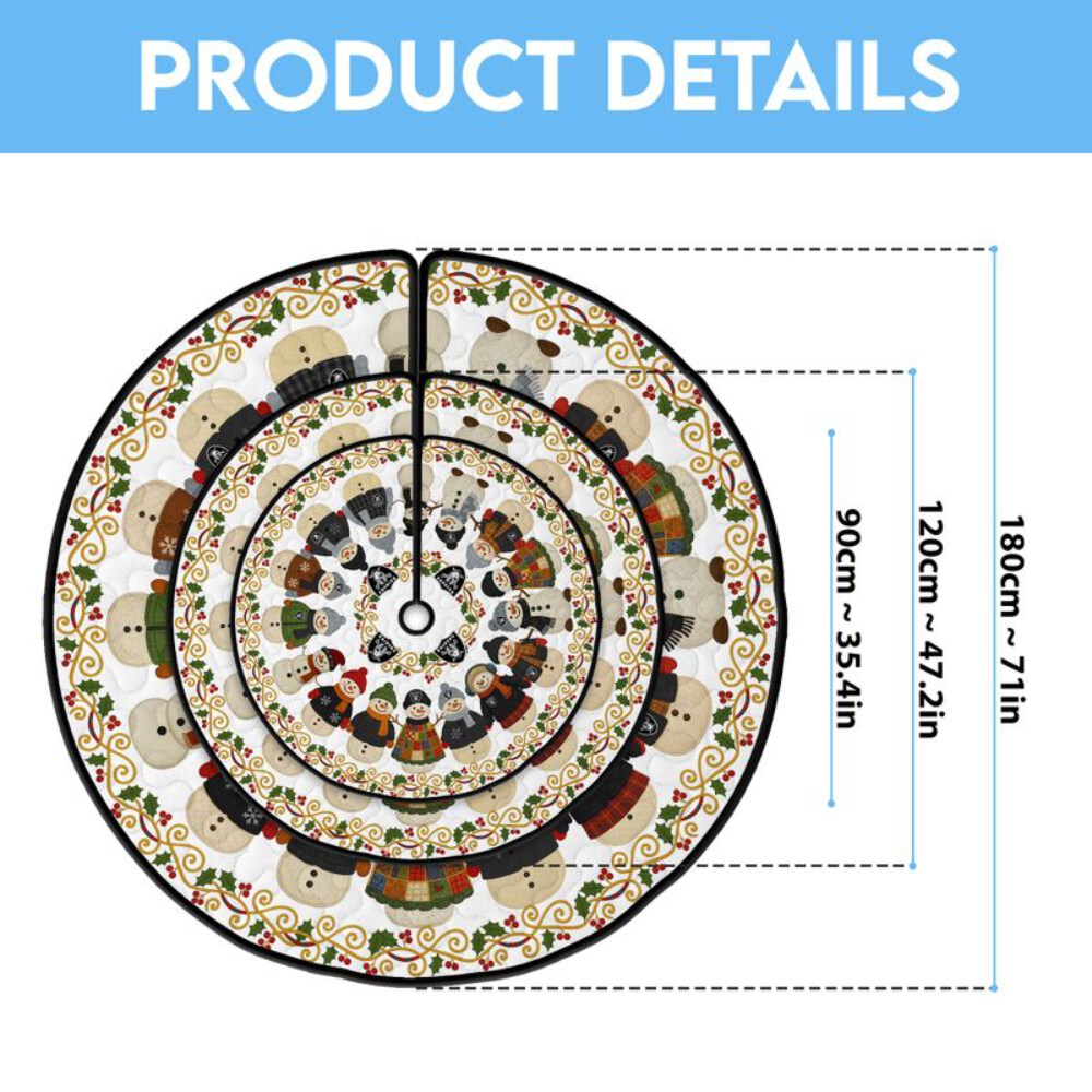 Stocktee Las Vegas Raiders Cute Snowmen Pattern Christmas Limited Edition Winter Season Tree Skirt NEW159406