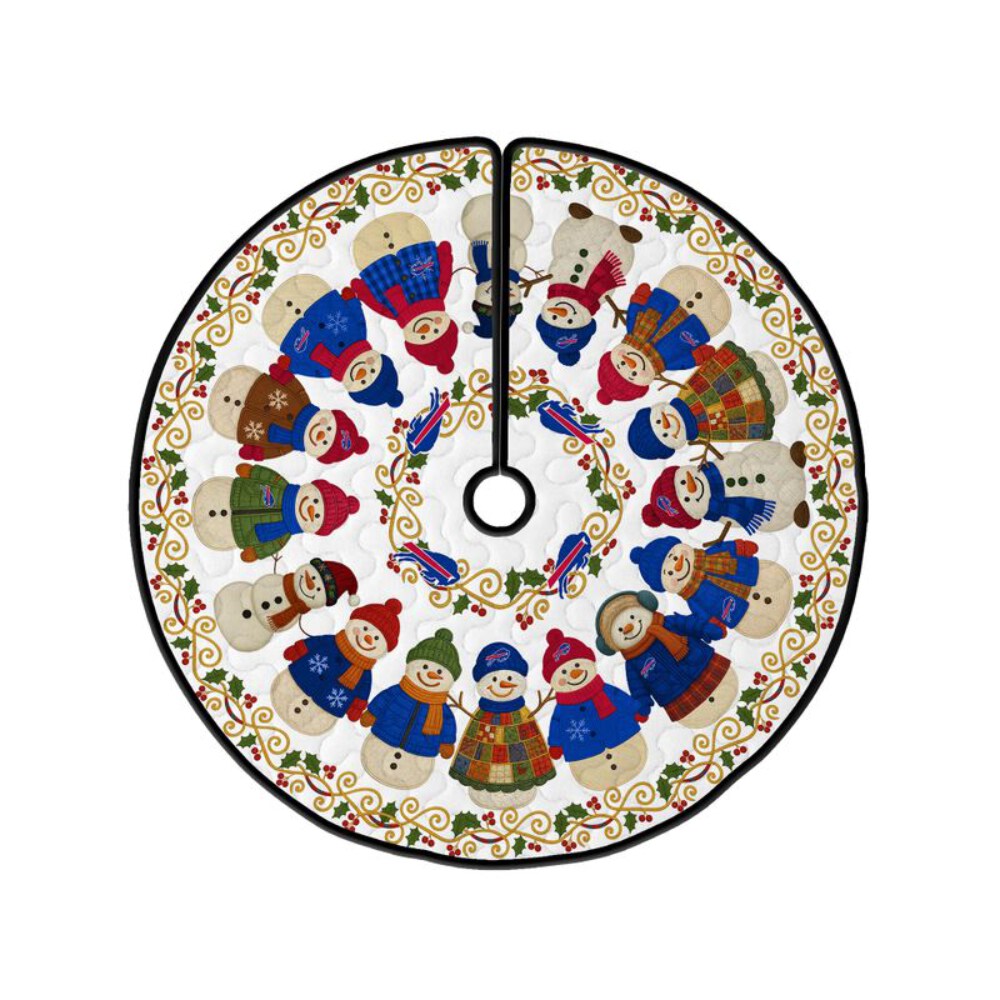 Stocktee Buffalo Bills Cute Snowmen Pattern Christmas Limited Edition Winter Season Tree Skirt NEW159413