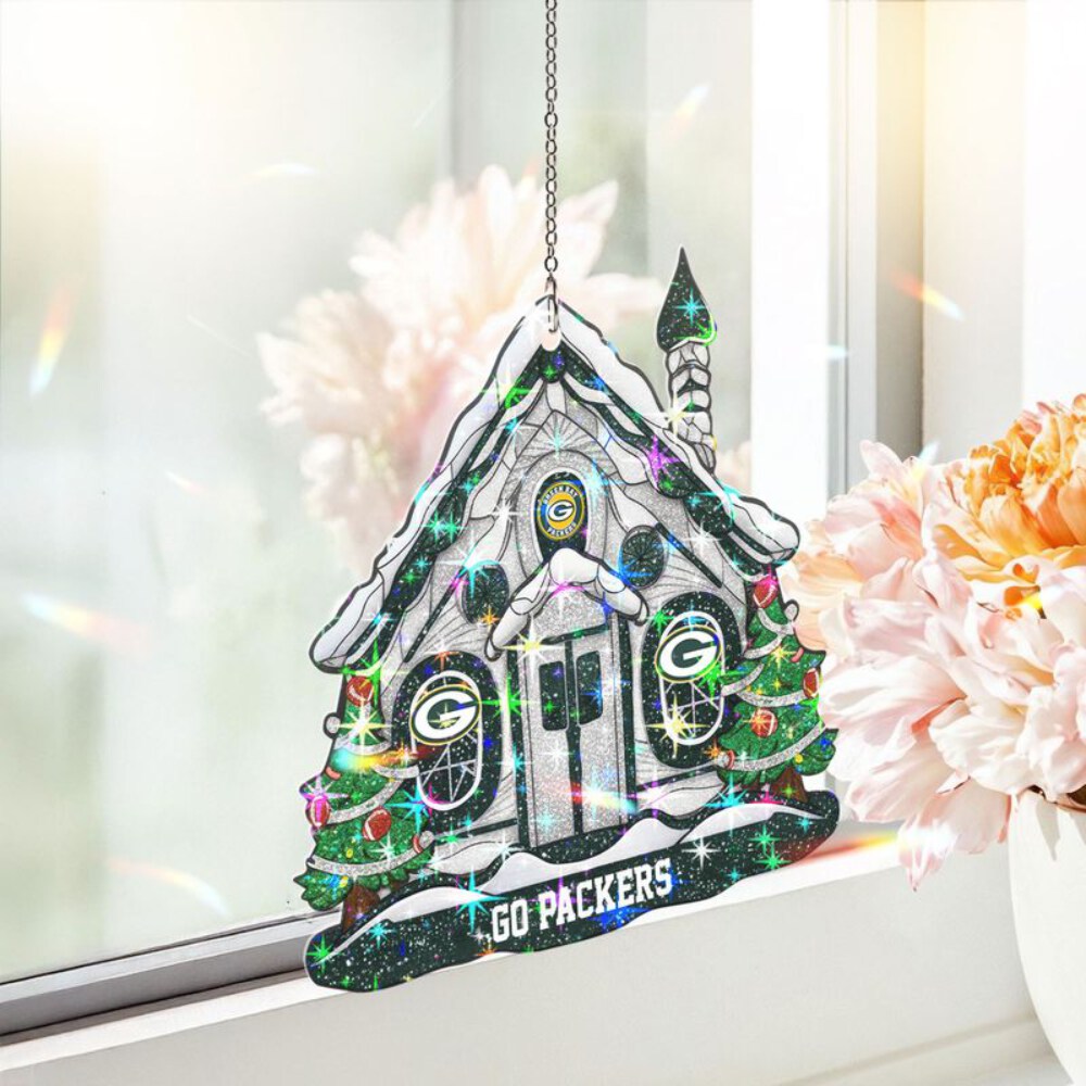 Stocktee Green Bay Packers Snow House Pattern Christmas Custom Shape 1-side Printed Star Hologram Ornament NEW160918