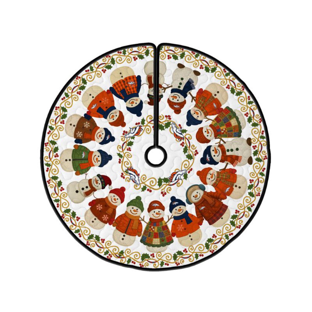 Stocktee Denver Broncos Cute Snowmen Pattern Christmas Limited Edition Winter Season Tree Skirt NEW159407