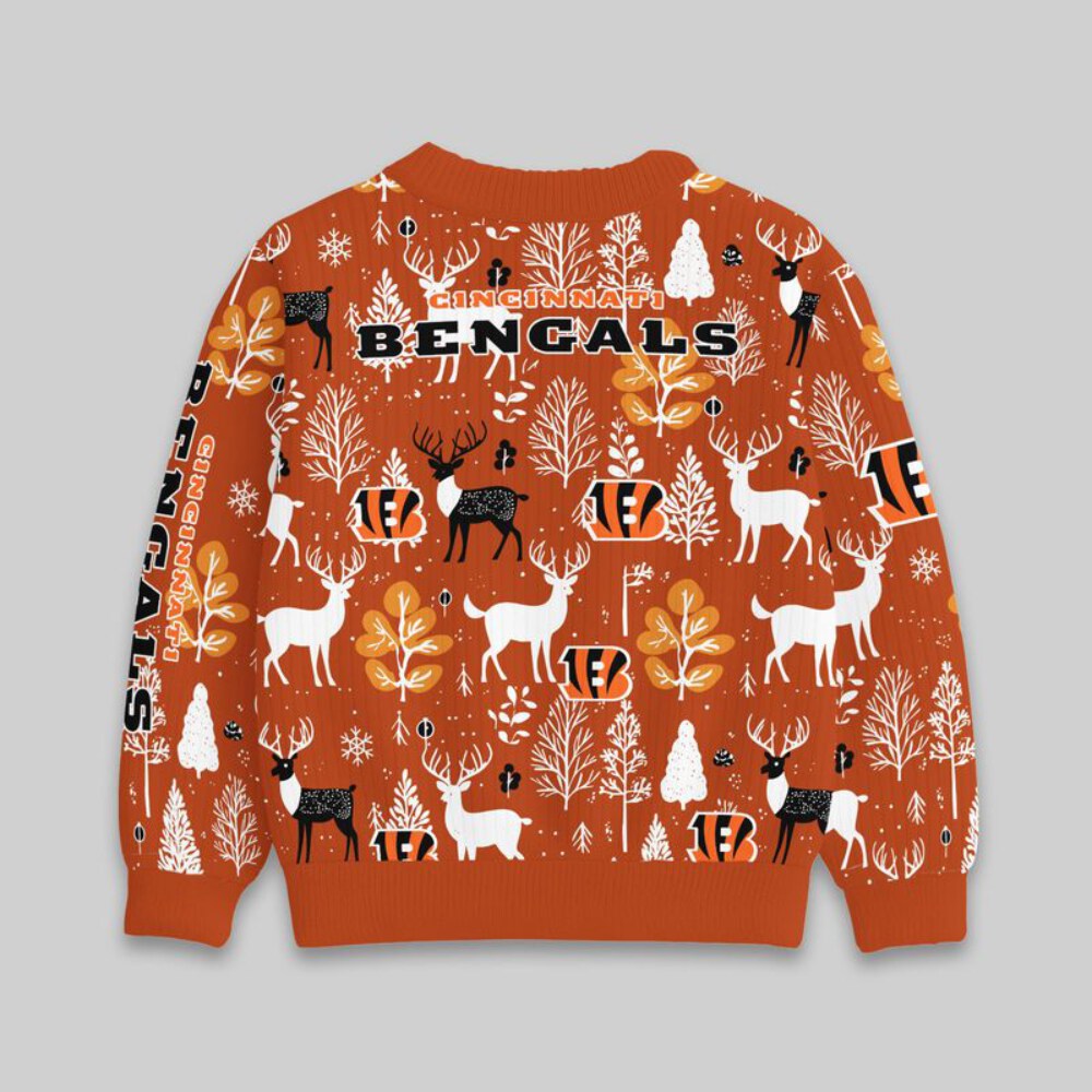 Stocktee Cincinnati Bengals Christmas Limited Edition Spun-knit Button Sweater NEW157612