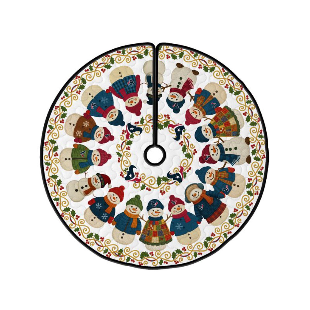 Stocktee Houston Texans Cute Snowmen Pattern Christmas Limited Edition Winter Season Tree Skirt NEW159414