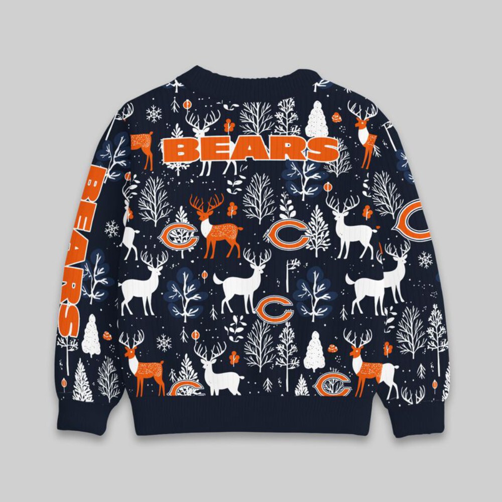 Stocktee Chicago Bears Christmas Limited Edition Spun-knit Button Sweater NEW157619