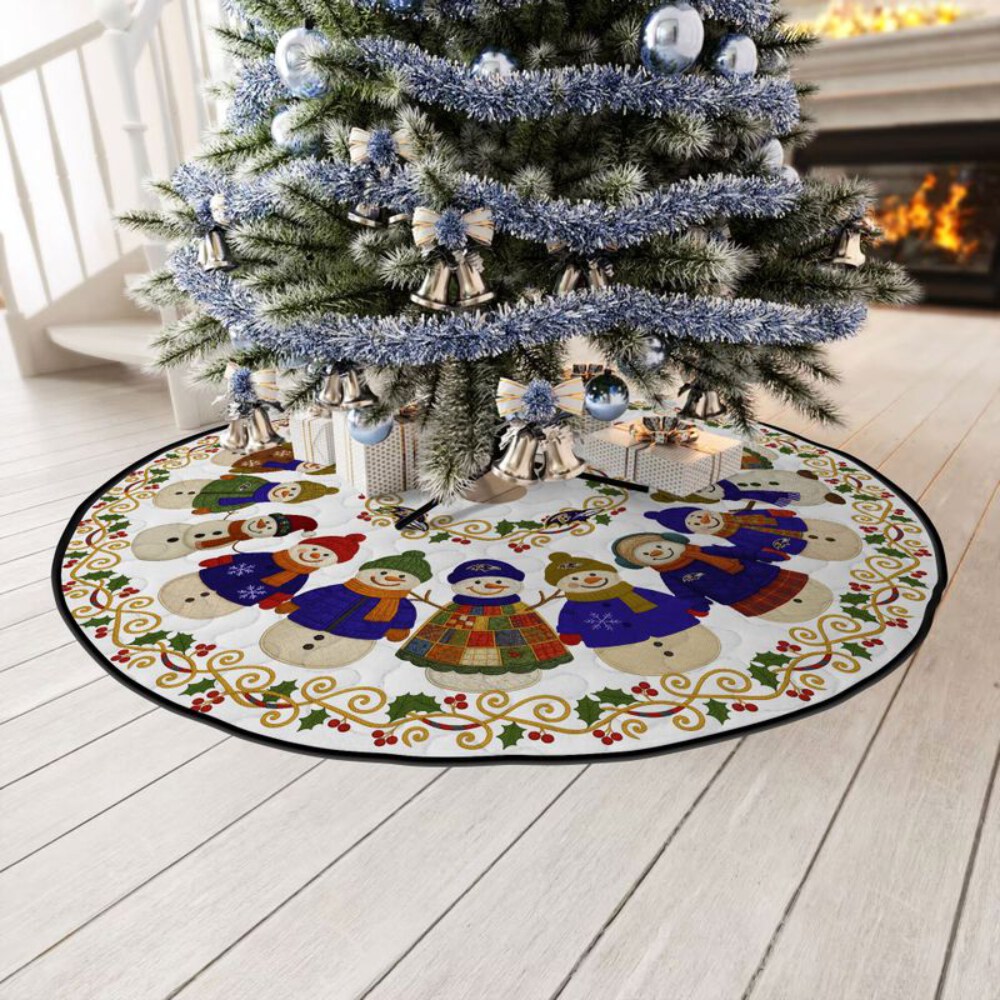 Stocktee Baltimore Ravens Cute Snowmen Pattern Christmas Limited Edition Winter Season Tree Skirt NEW159409