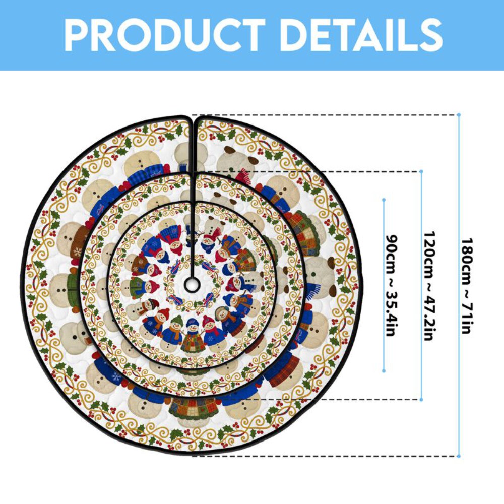 Stocktee Buffalo Bills Cute Snowmen Pattern Christmas Limited Edition Winter Season Tree Skirt NEW159413