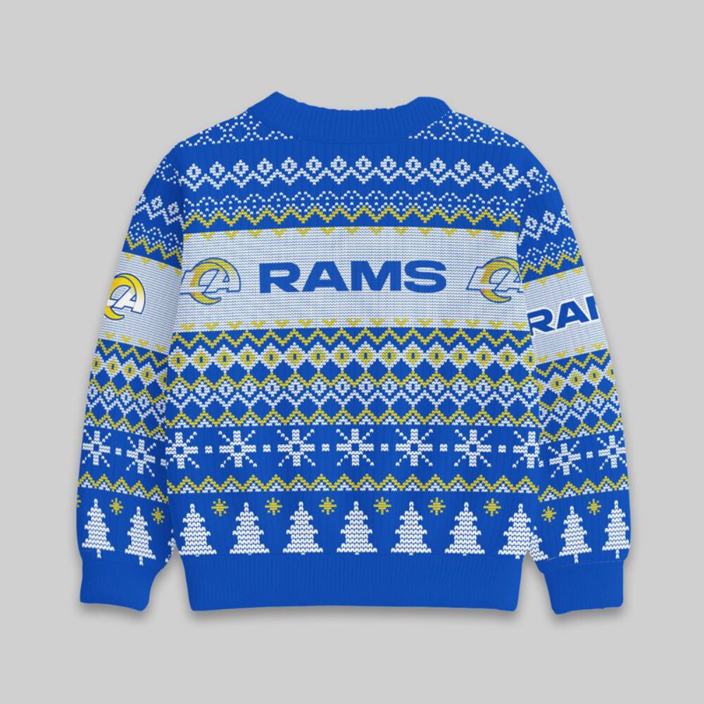 Stocktee Los Angeles Rams Christmas Limited Edition Spun-knit Button Sweater NEW157425