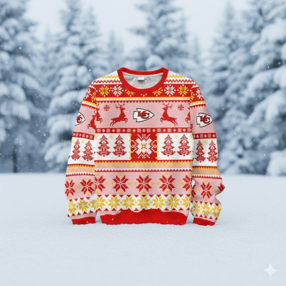 Stocktee Kansas City Chiefs Christmas Limited Edition Ugly Sweater Lind NEW157710