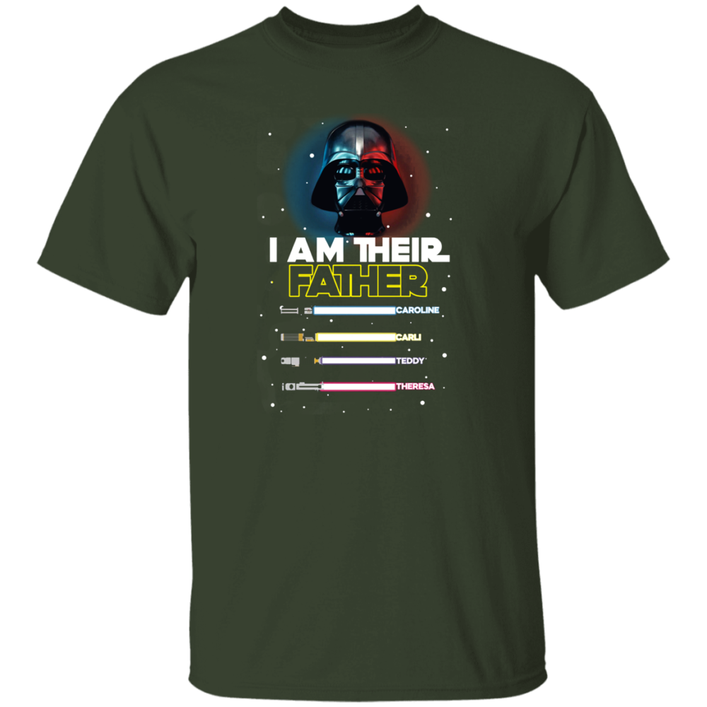 I Am Their Father Shirt, Fathers Day Shirt for Men, Personalized Dad Shirt with Kids Name, Custom Dad Shirt, for Dad Grandpa T-Shirt Hoodie Multi T-Shirt