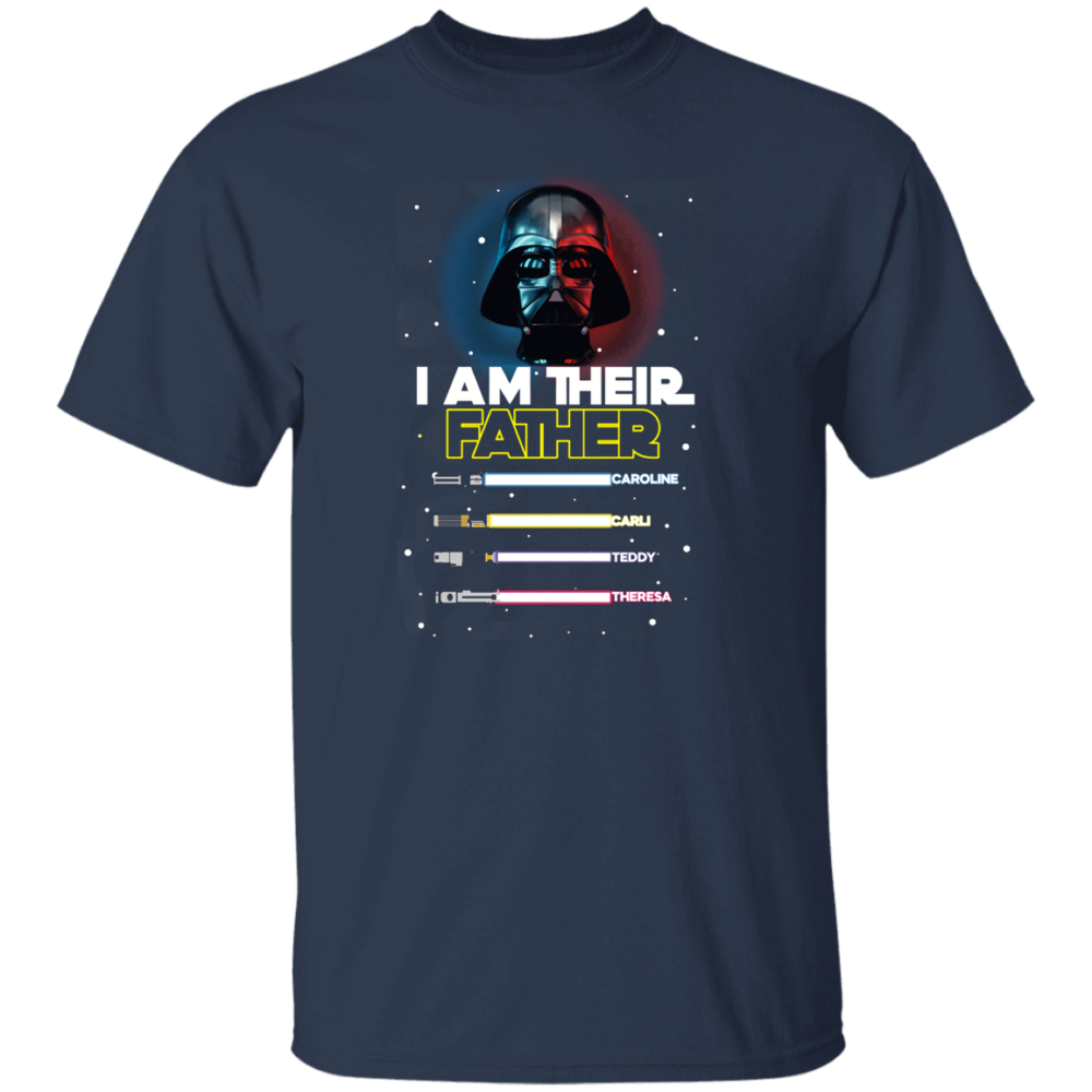 I Am Their Father Shirt, Fathers Day Shirt for Men, Personalized Dad Shirt with Kids Name, Custom Dad Shirt, for Dad Grandpa T-Shirt Hoodie Multi T-Shirt