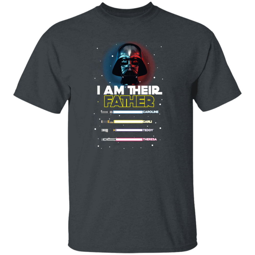 I Am Their Father Shirt, Fathers Day Shirt for Men, Personalized Dad Shirt with Kids Name, Custom Dad Shirt, for Dad Grandpa T-Shirt Hoodie Multi T-Shirt