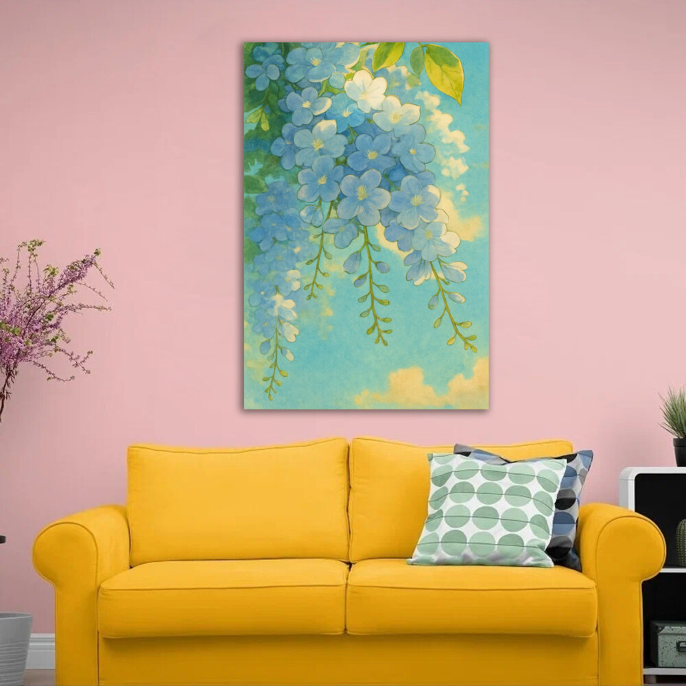 Blue Flowers Aesthetic Art Print