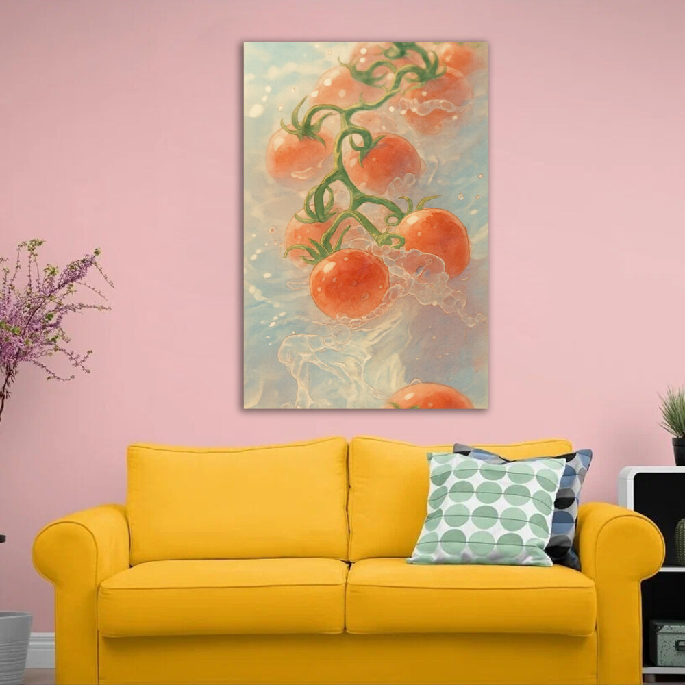 Crimson Tomatoes on the Vine Aesthetic Art Print