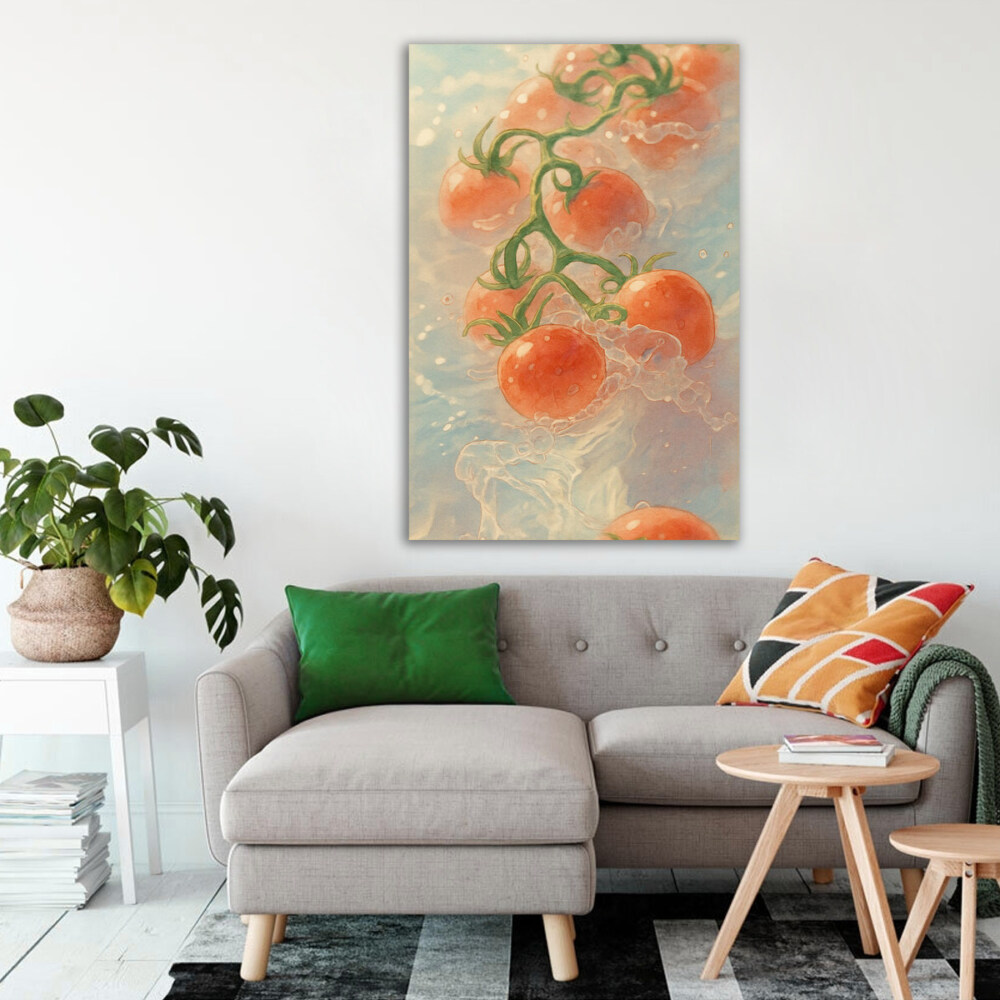 Crimson Tomatoes on the Vine Aesthetic Art Print