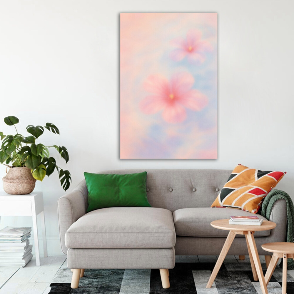 Pink Flowers Aesthetic Art Print