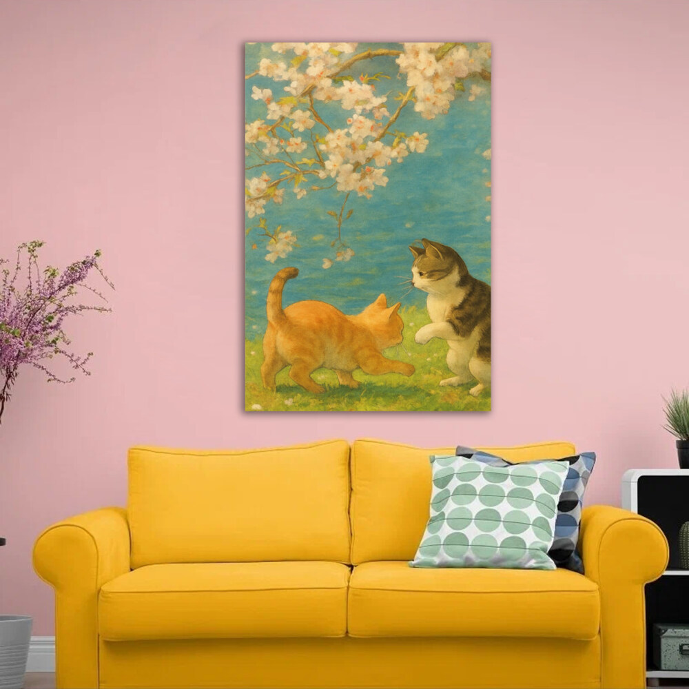 Cats Style Hand-Drawn Illustration 02 Aesthetic Art Print