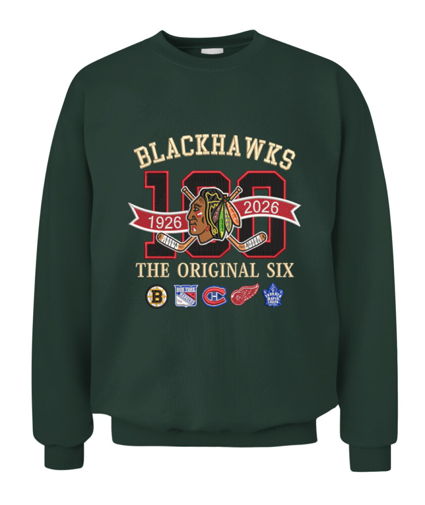 CHICAGO BLACKHAWKS - 100th Anniversary Original Six Premium Embroidered (Centennial Edition)