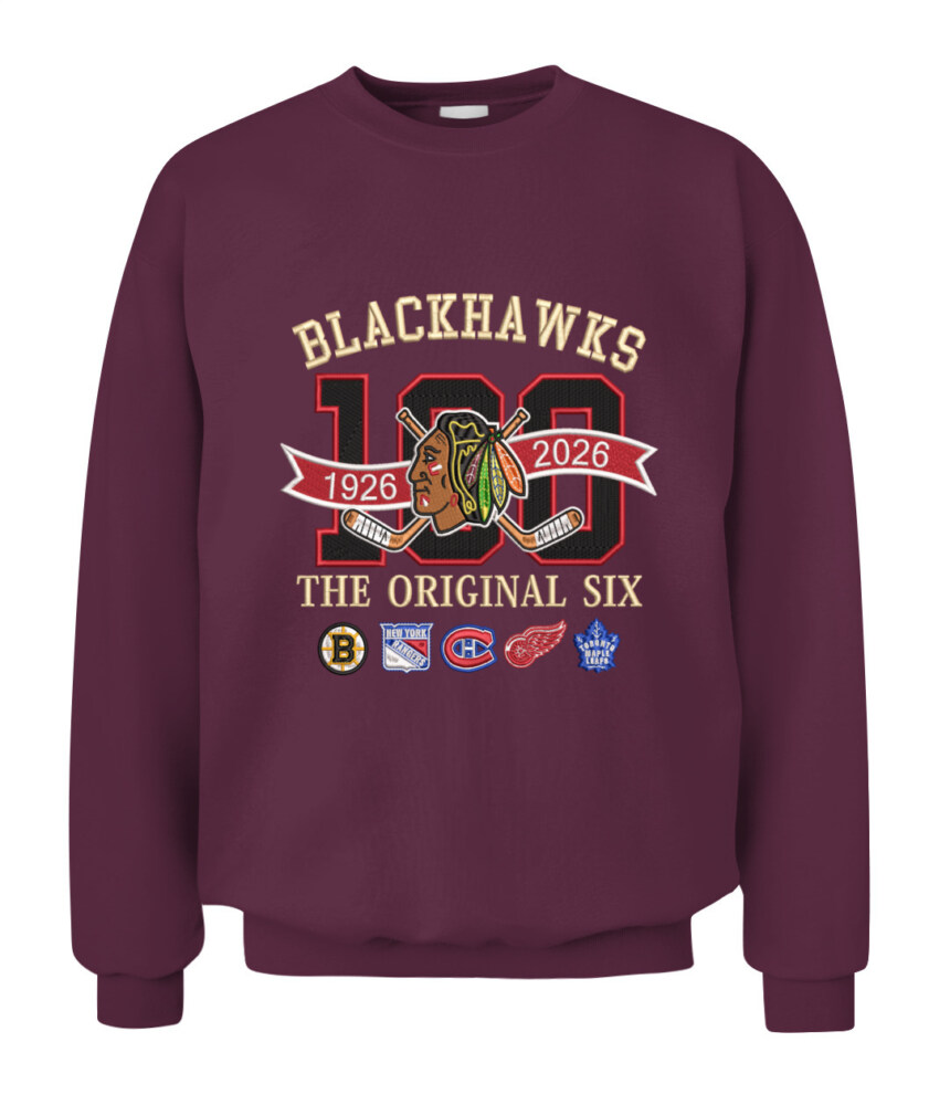 CHICAGO BLACKHAWKS - 100th Anniversary Original Six Premium Embroidered (Centennial Edition)