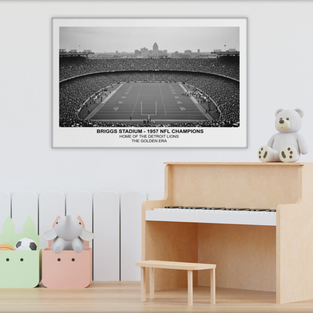 DETROIT LIONS – 1957 NFL Champions Briggs Stadium Framed Poster