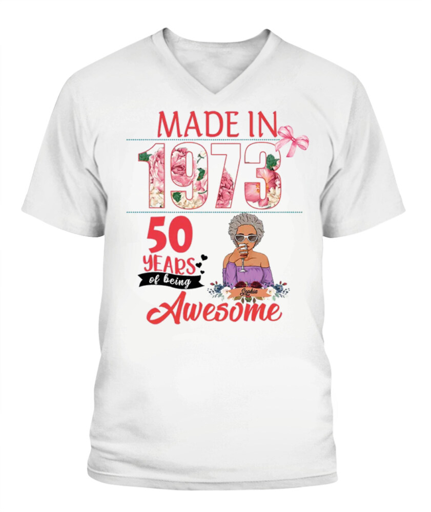 Chapter 50, Fabulous Since 1973 50th Birthday Unique T Shirt For Woman, Custom Birthday Shirt, Her Gifts For 50 Years Old , Turning 50 Birthday Cotton Shirt