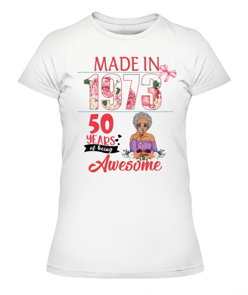 Chapter 50, Fabulous Since 1973 50th Birthday Unique T Shirt For Woman, Custom Birthday Shirt, Her Gifts For 50 Years Old , Turning 50 Birthday Cotton Shirt