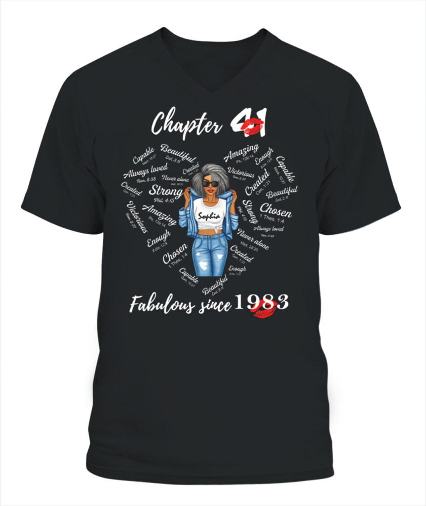 Chapter 41, Fabulous Since 1983 41st Birthday Unique T Shirt For Woman, Her Gifts For 41 Years Old , Turning 41 Birthday Cotton Shirt