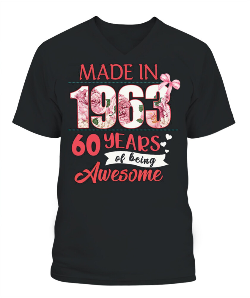 60th Birthday Gifts Ideas 60th Birthday Shirt For Her Back In 1963 Turning 60 Shirts 60th Birthday T Shirts For Woman