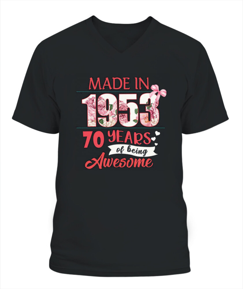 70th Birthday Gifts Ideas 70th Birthday Shirt For Her Back In 1953 Turning 70 Shirts 70th Birthday T Shirts For Woman