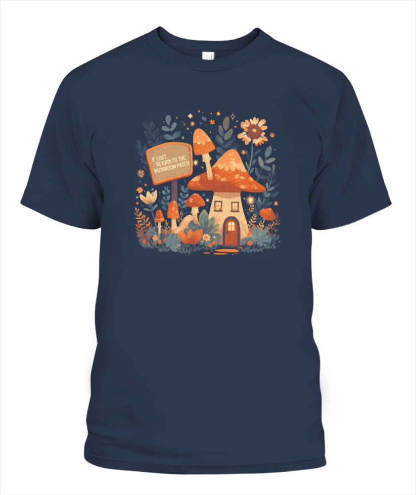 If Lost Return to the Mushroom Patch Shirt - Cute Funny Mushroom T-Shirt - Retro Forest Aesthetic Tee for Nature Lovers