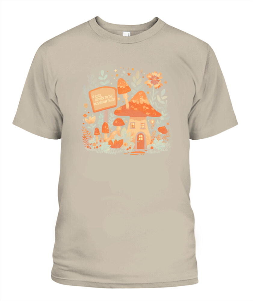 If Lost Return to the Mushroom Patch Shirt - Cute Funny Mushroom T-Shirt - Retro Forest Aesthetic Tee for Nature Lovers