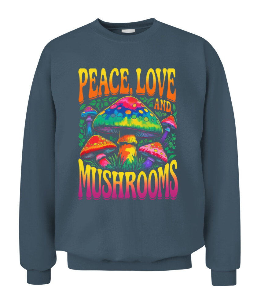 Peace Love and Mushrooms Retro Shirt – 70s Hippie Psychedelic Mushroom T-Shirt