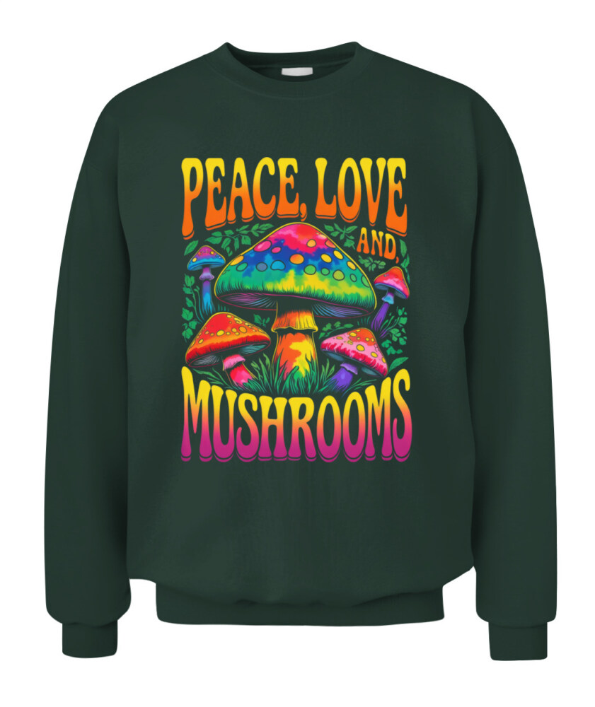 Peace Love and Mushrooms Retro Shirt – 70s Hippie Psychedelic Mushroom T-Shirt