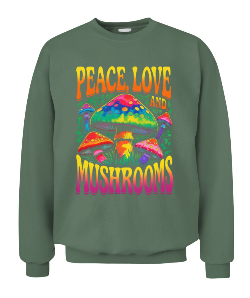 Peace Love and Mushrooms Retro Shirt – 70s Hippie Psychedelic Mushroom T-Shirt