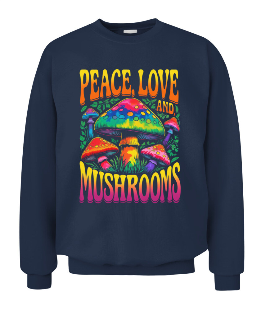 Peace Love and Mushrooms Retro Shirt – 70s Hippie Psychedelic Mushroom T-Shirt