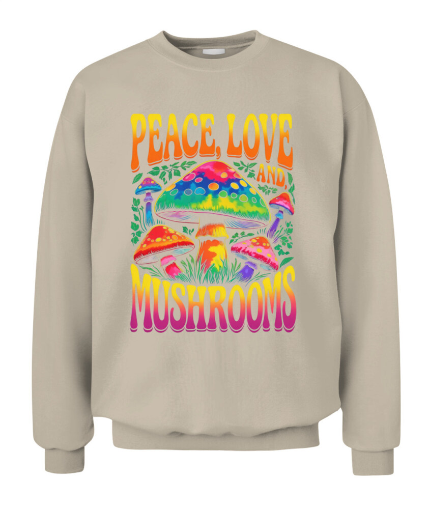 Peace Love and Mushrooms Retro Shirt – 70s Hippie Psychedelic Mushroom T-Shirt