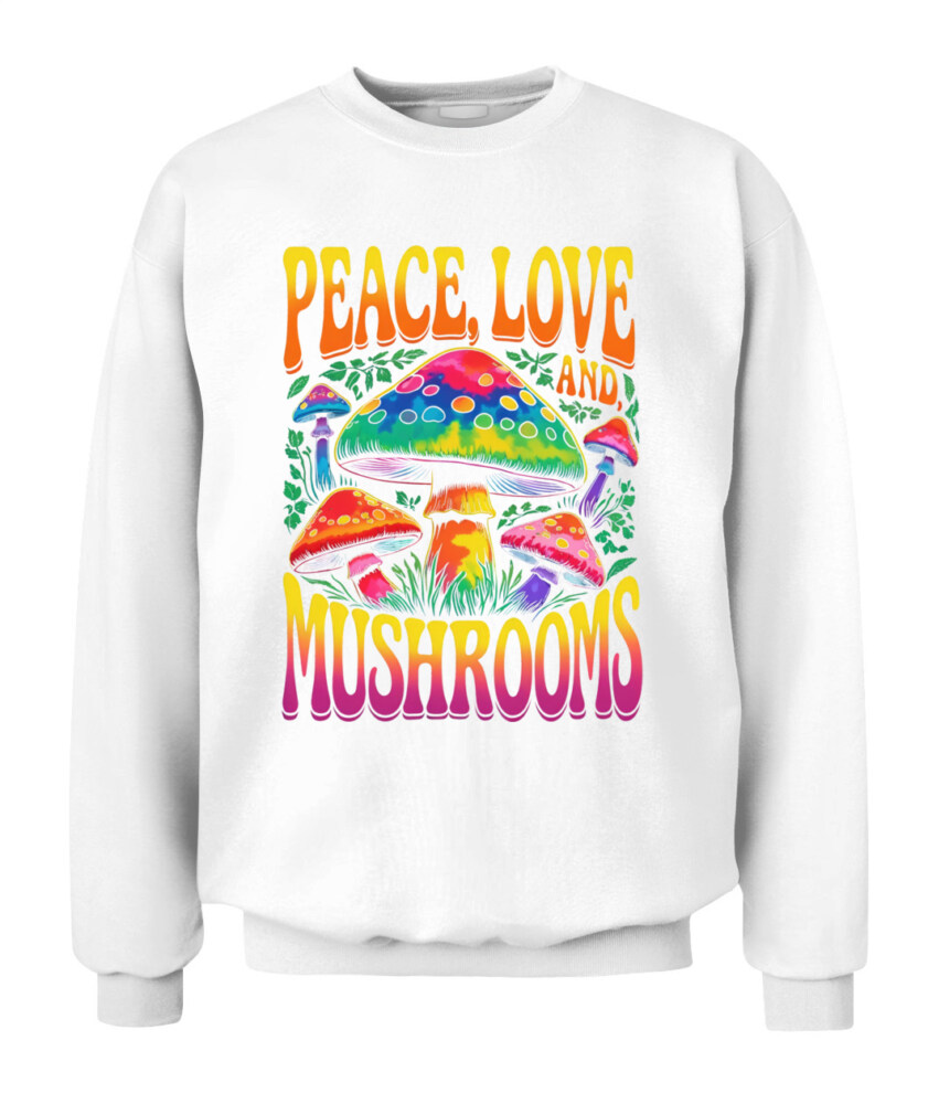 Peace Love and Mushrooms Retro Shirt – 70s Hippie Psychedelic Mushroom T-Shirt