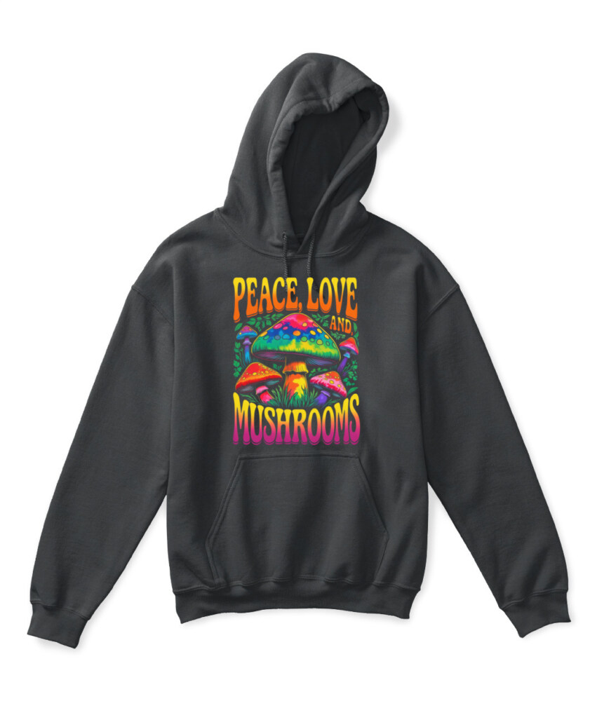 Peace Love and Mushrooms Retro Shirt – 70s Hippie Psychedelic Mushroom T-Shirt