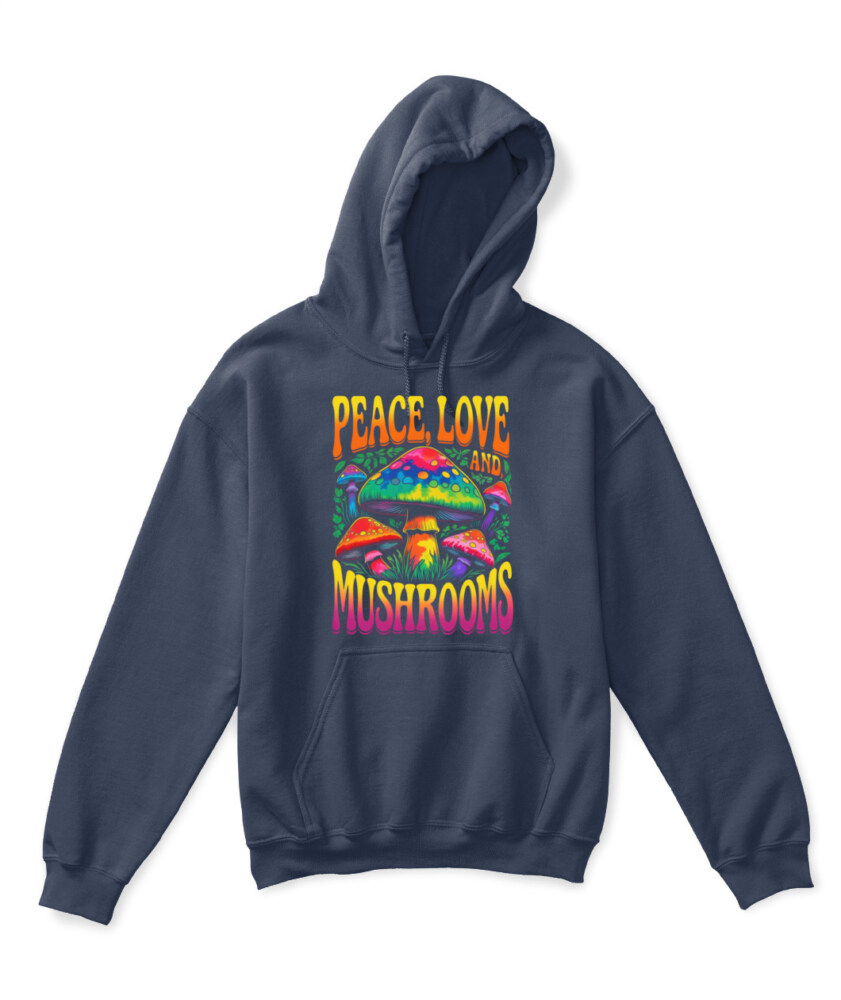 Peace Love and Mushrooms Retro Shirt – 70s Hippie Psychedelic Mushroom T-Shirt