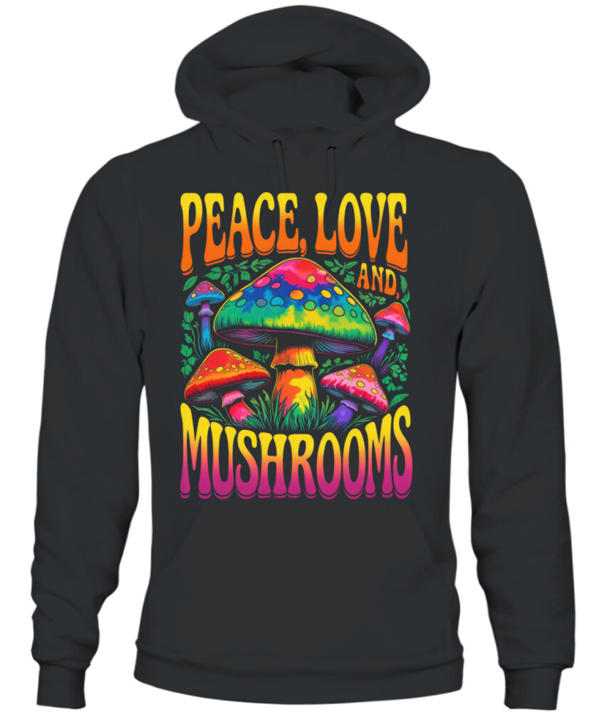 Peace Love and Mushrooms Retro Shirt – 70s Hippie Psychedelic Mushroom T-Shirt