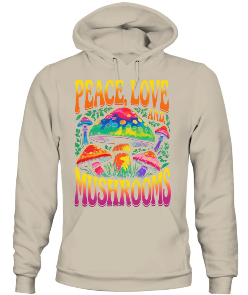Peace Love and Mushrooms Retro Shirt – 70s Hippie Psychedelic Mushroom T-Shirt