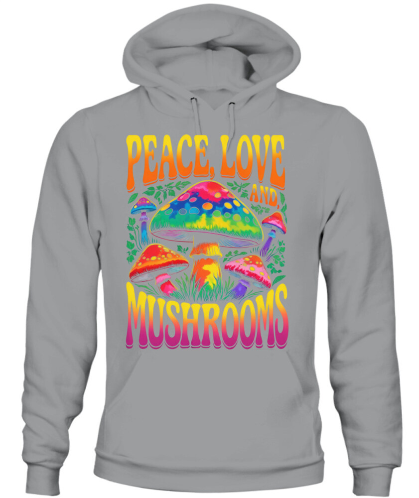 Peace Love and Mushrooms Retro Shirt – 70s Hippie Psychedelic Mushroom T-Shirt