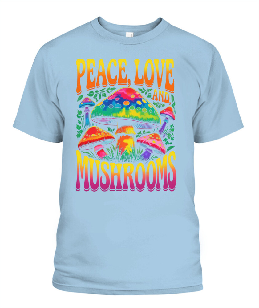 Peace Love and Mushrooms Retro Shirt – 70s Hippie Psychedelic Mushroom T-Shirt