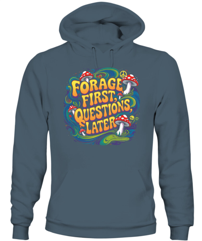 Forage First Questions Later Retro Mushroom Shirt – Hippie Aesthetic Tee for Nature Lovers